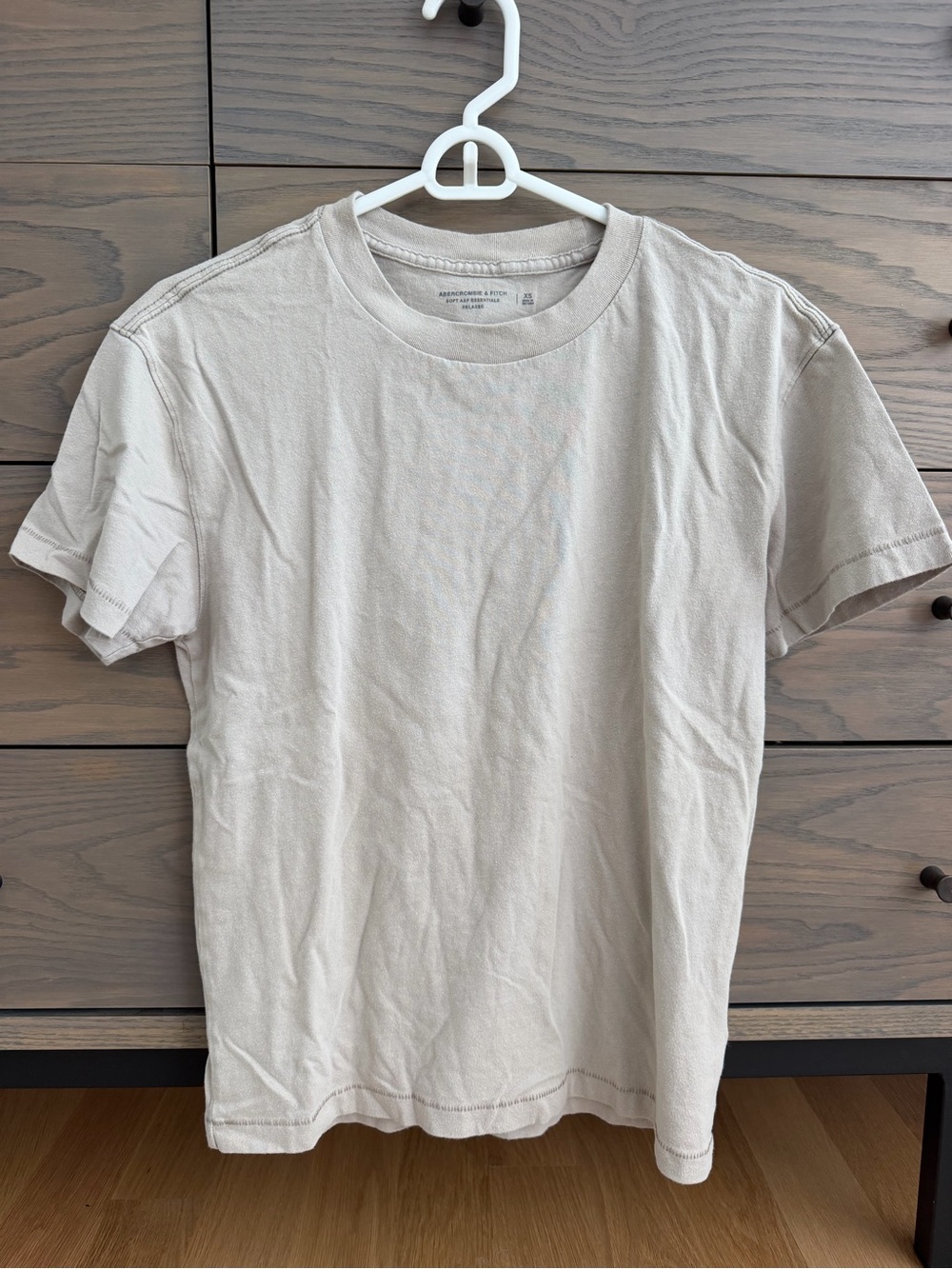 Abercrombie & Fitch Short Sleeve Crewneck Tee in Light Tan